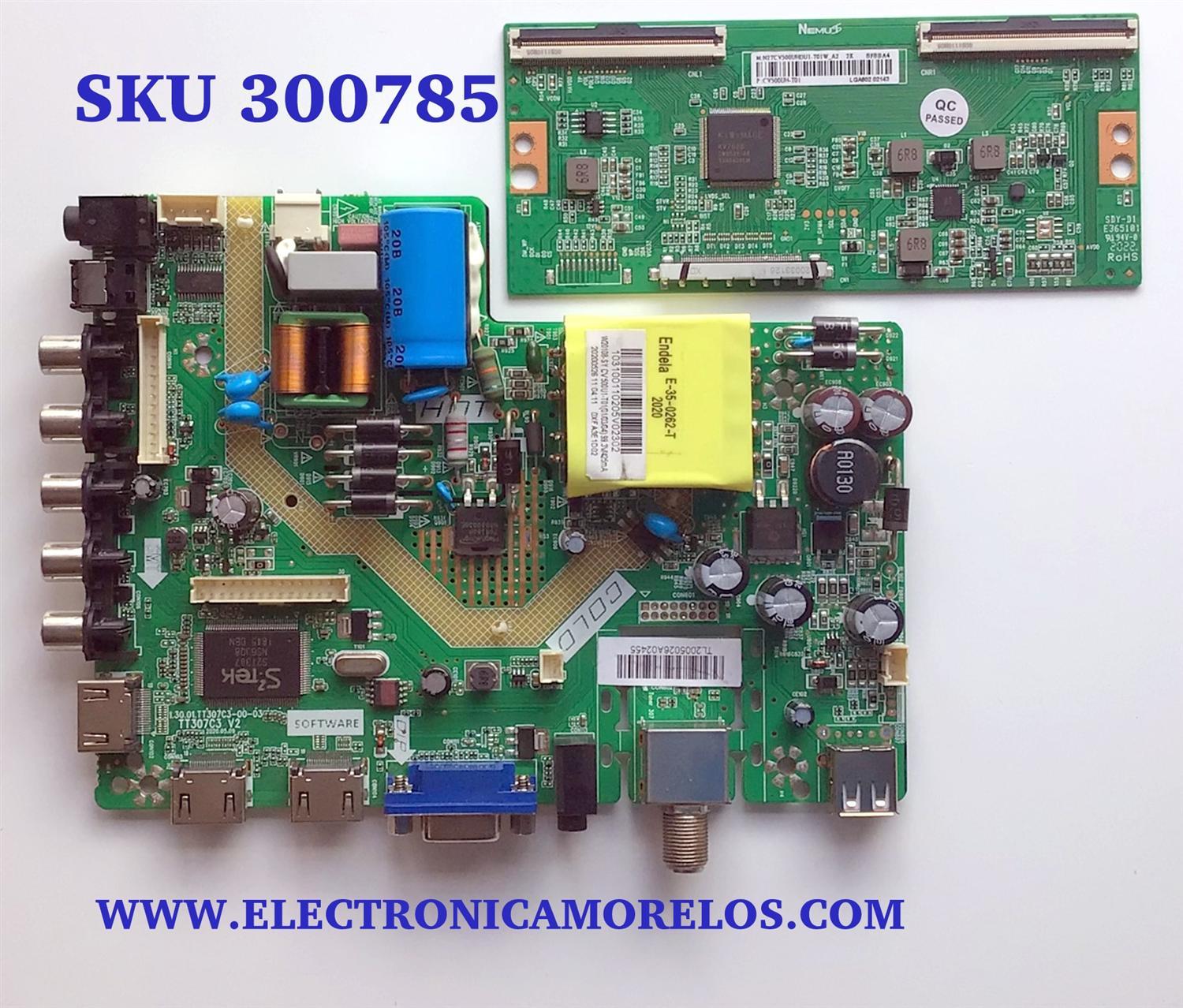 KIT DE TARJETAS PARA TV WESTINGHOUSE / NUMERO DE PARTE MAIN W20108-SY / TT307C3 V2 / TL2005026A / 303100110205V02302 / NUMERO DE PARTE T-CON N2TCV500UHDU1-T01W_A2 / CV500UH-T01 / PANEL T500-T-DLEDAF / MODELO WD50FB1200